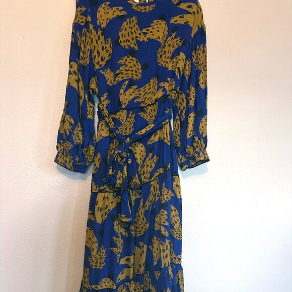 Farm Rio Spotted Banana Mock Neck Belted Maxi Dress - Picture 3 of 7